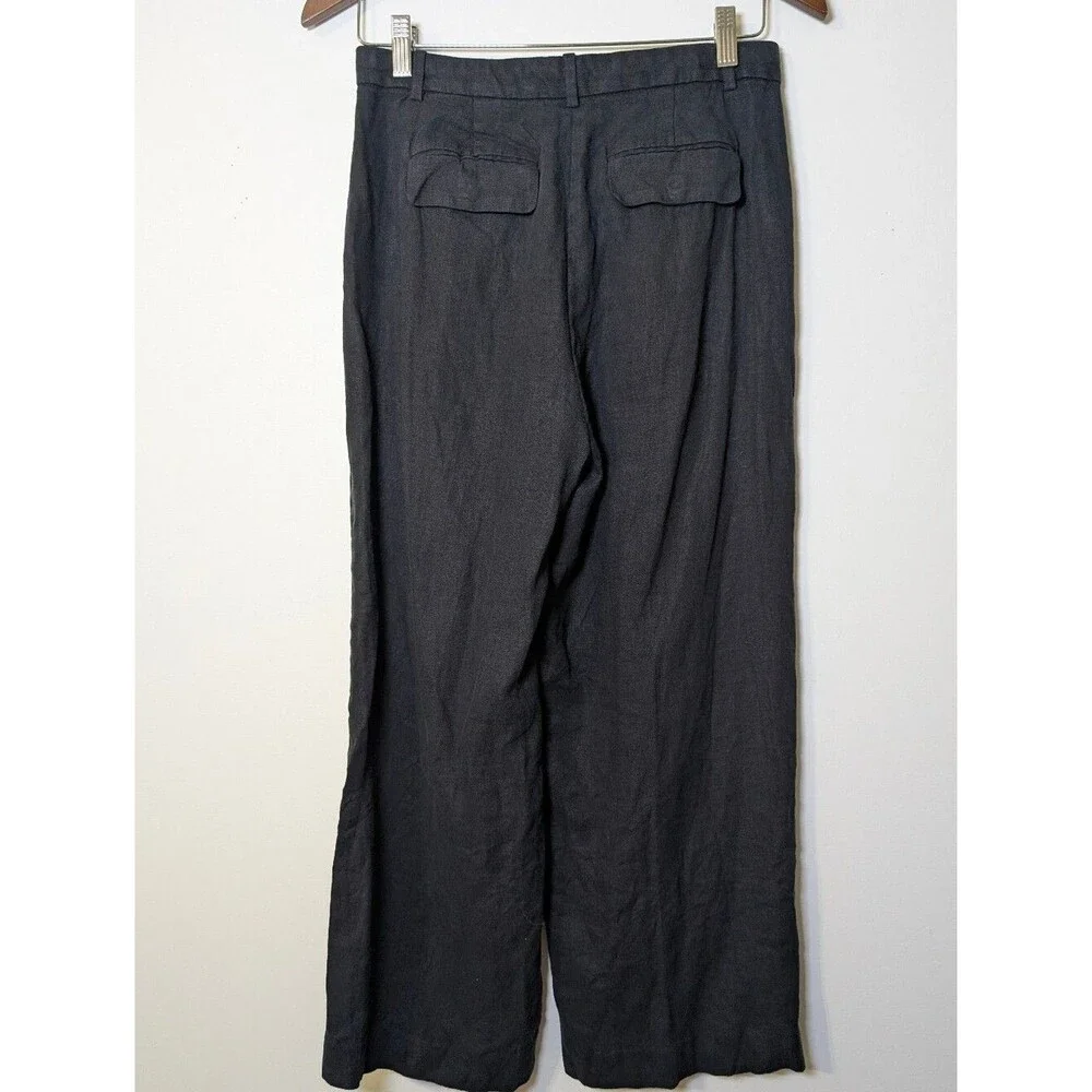 J.Crew 100% Linen Cropped Essential Wide Leg Pants 6P Minimalist Coastal Summer